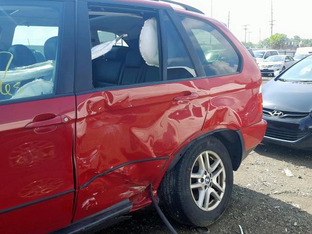 5UXFA13584LU40345 - 2004 BMW X5 3.0I RED photo 9