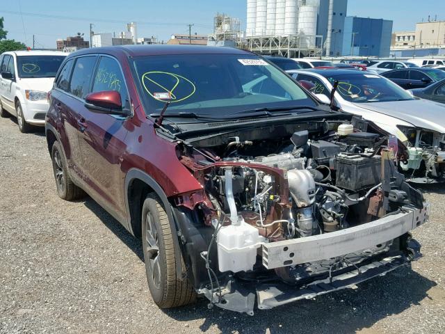 5TDZARFH3KS045486 - 2019 TOYOTA HIGHLANDER BURGUNDY photo 1