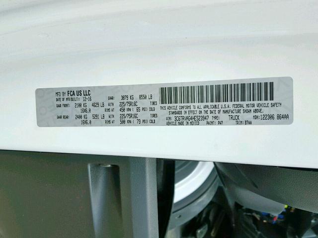 3C6TRVAG4HE523947 - 2017 RAM PROMASTER 白色 照片 10