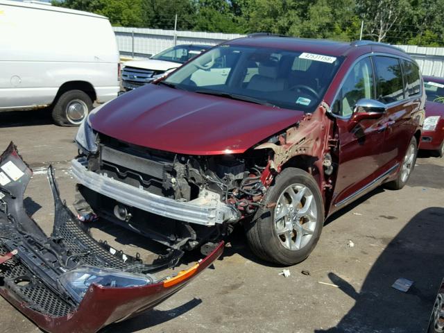 2C4RC1GG7HR556072 - 2017 CHRYSLER PACIFICA L RED photo 2