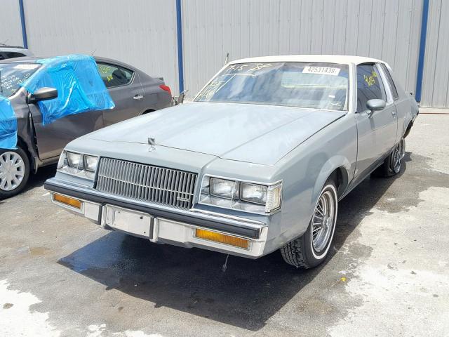 1G4GJ11Y2HP409167 - 1987 BUICK REGAL GRAY photo 2