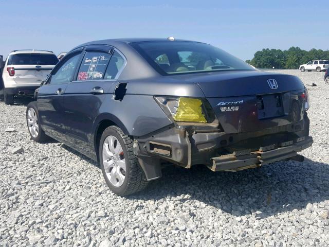 1HGCP26878A017595 - 2008 HONDA ACCORD EXL GRAY photo 3