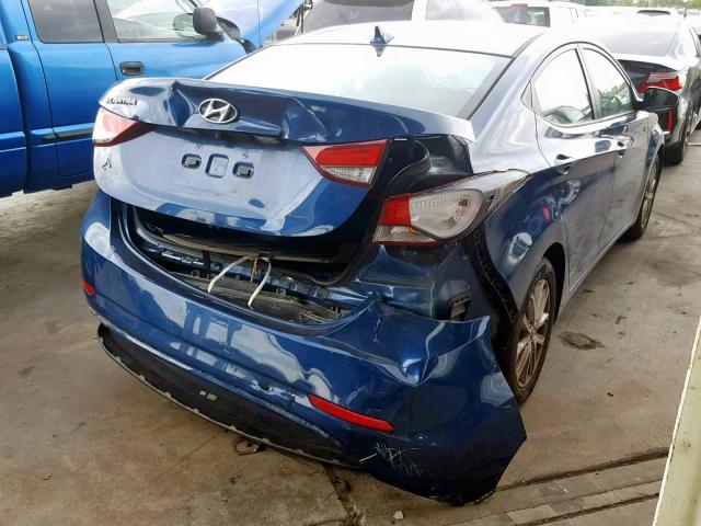 KMHDH4AE7EU181749 - 2014 HYUNDAI ELANTRA SE BLUE photo 4