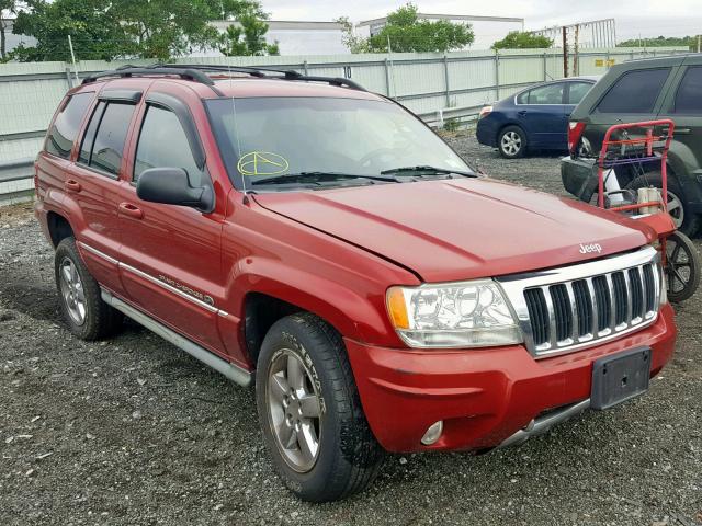 1J8GW68J34C352791 - 2004 JEEP GRAND CHER RED photo 1