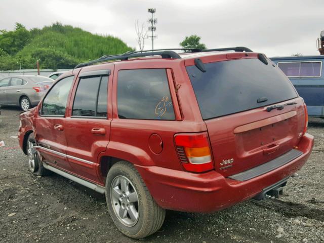 1J8GW68J34C352791 - 2004 JEEP GRAND CHER RED photo 3