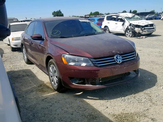 1VWAP7A31CC086341 - 2012 VOLKSWAGEN PASSAT S MAROON photo 1