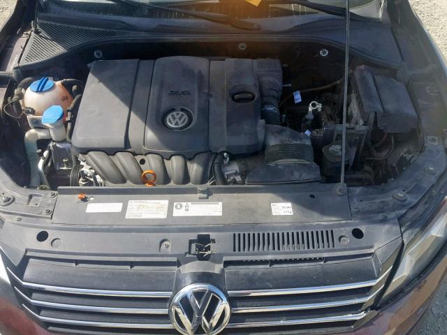 1VWAP7A31CC086341 - 2012 VOLKSWAGEN PASSAT S MAROON photo 7