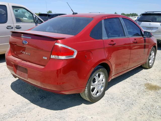 1FAHP36N19W249376 - 2009 FORD FOCUS SES RED photo 4