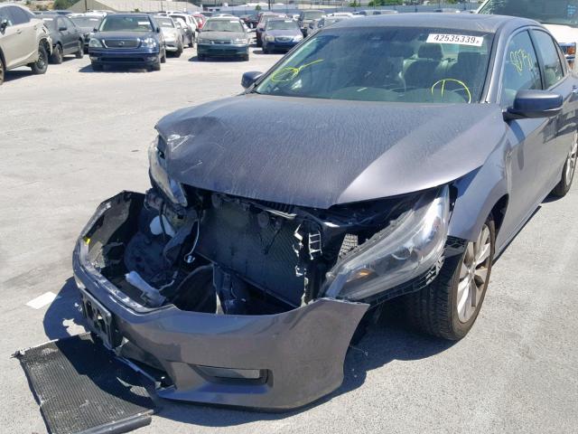 1HGCR2F82EA305207 - 2014 HONDA ACCORD EXL GRAY photo 2