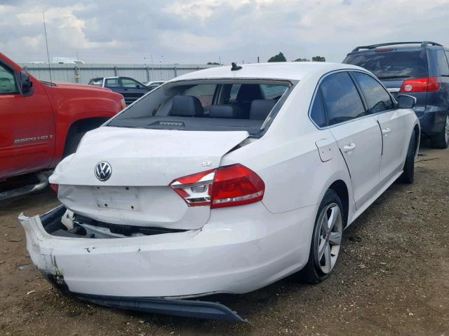 1VWBP7A34DC107219 - 2013 VOLKSWAGEN PASSAT SE WHITE photo 4