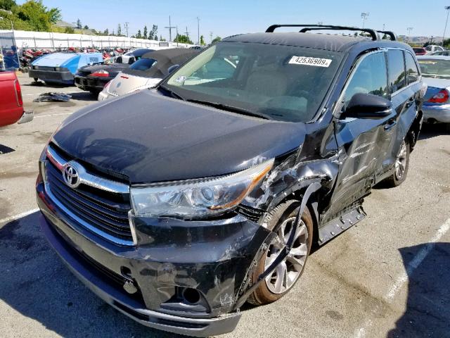 5TDBKRFH9FS093885 - 2015 TOYOTA HIGHLANDER BLACK photo 2