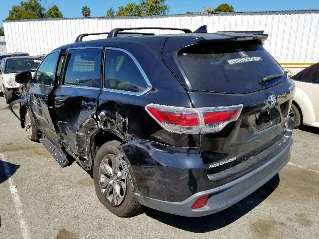 5TDBKRFH9FS093885 - 2015 TOYOTA HIGHLANDER BLACK photo 3