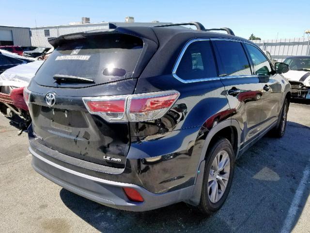 5TDBKRFH9FS093885 - 2015 TOYOTA HIGHLANDER BLACK photo 4