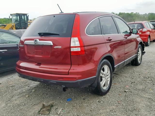 5J6RE4H78AL015938 - 2010 HONDA CR-V EXL BURGUNDY photo 4