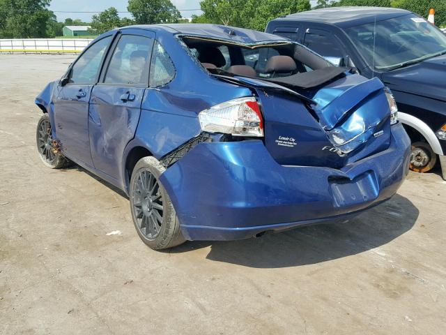 1FAHP36N39W123813 - 2009 FORD FOCUS SES BLUE photo 3