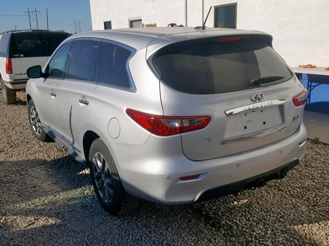 5N1AL0MM8DC317100 - 2013 INFINITI JX35 SILVER photo 3