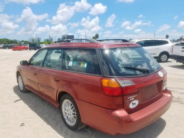 4S3BH635737309052 - 2003 SUBARU LEGACY L MAROON photo 3