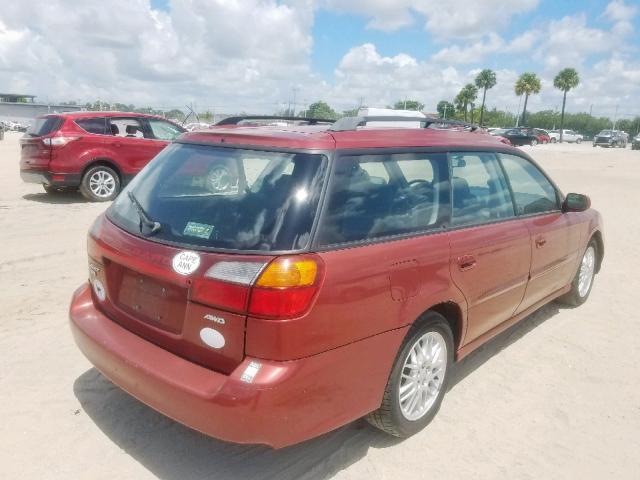 4S3BH635737309052 - 2003 SUBARU LEGACY L MAROON photo 4