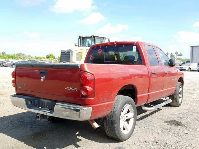 1D7HU18P77S239824 - 2007 DODGE RAM 1500 S RED photo 4