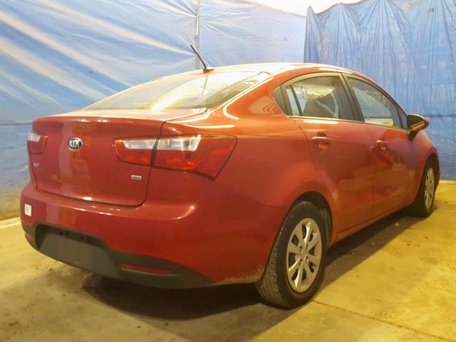 KNADM4A37F6515747 - 2015 KIA RIO LX RED photo 4