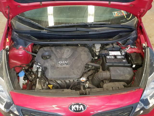 KNADM4A37F6515747 - 2015 KIA RIO LX RED photo 7