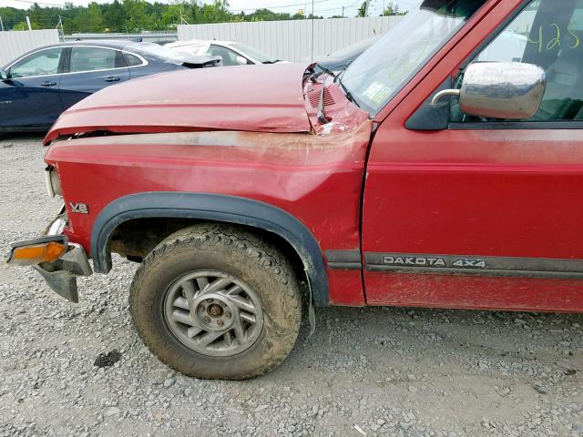 1B7GG23Y5NS673756 - 1992 DODGE DAKOTA RED photo 9