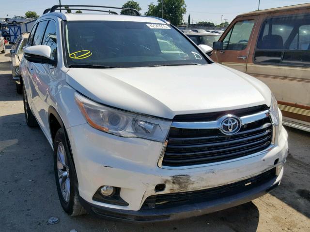 5TDKKRFH0FS106524 - 2015 TOYOTA HIGHLANDER WHITE photo 1