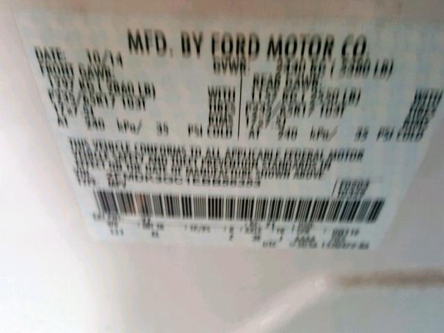 2FMDK3GC1EBB56353 - 2014 FORD EDGE SE WHITE photo 10