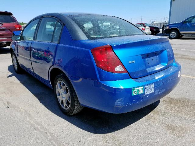 1G8AJ52F03Z135621 - 2003 SATURN ION LEVEL BLUE photo 3