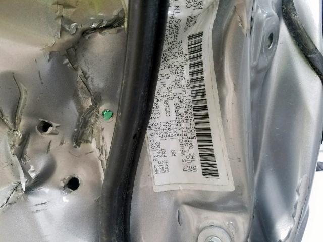 5TDZT38A32S111106 - 2002 TOYOTA SEQUOIA LI GRAY photo 10