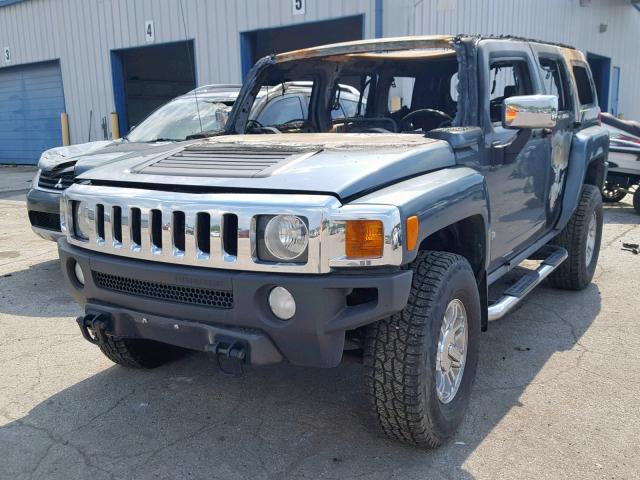 5GTDN13E378212413 - 2007 HUMMER H3 GRAY photo 2