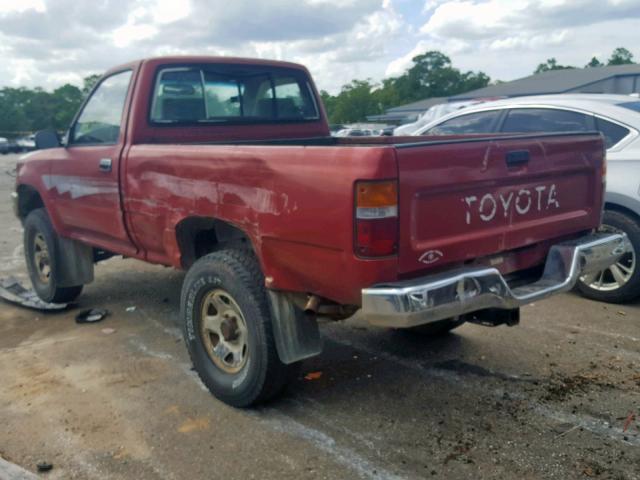 4TARN01P1NZ014489 - 1992 TOYOTA PICKUP 1/2 RED photo 3