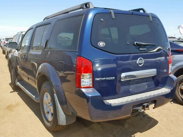 5N1AR18U57C639485 - 2007 NISSAN PATHFINDER BLUE photo 3