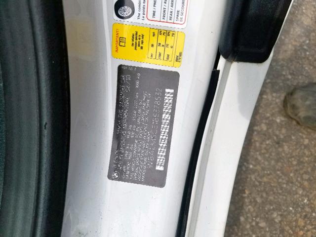 WBALM5C51BE378532 - 2011 BMW Z4 SDRIVE3 WHITE photo 10