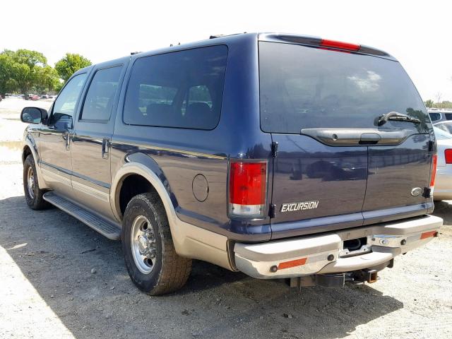 1FMNU42L1YED08782 - 2000 FORD EXCURSION BLUE photo 3