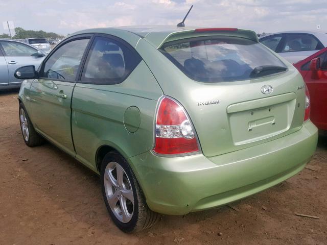 KMHCN36C48U063586 - 2008 HYUNDAI ACCENT SE GREEN photo 3