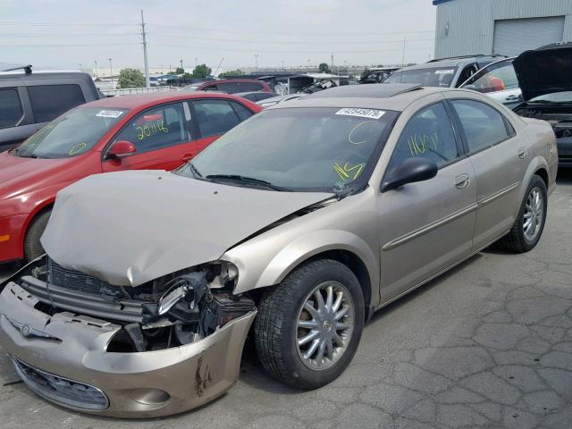 1C3EL56R02N332921 - 2002 CHRYSLER SEBRING LX GOLD photo 2