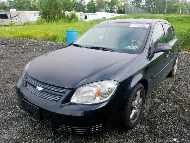 1G1AT58H097117948 - 2009 CHEVROLET COBALT LT BLACK photo 2