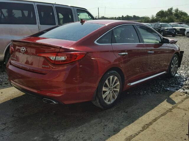 5NPE34AF2FH161548 - 2015 HYUNDAI SONATA SPO MAROON photo 4