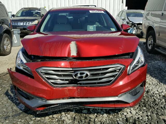 5NPE34AF2FH161548 - 2015 HYUNDAI SONATA SPO MAROON photo 9