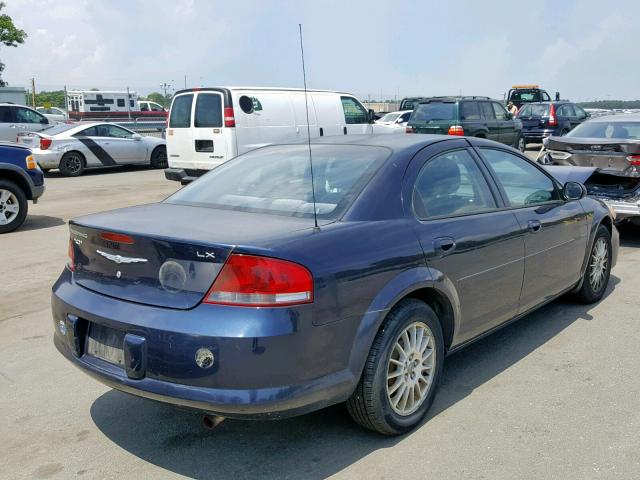 1C3EL46X84N109893 - 2004 CHRYSLER SEBRING LX BLUE photo 4