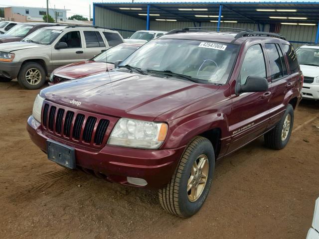 1J4GW68N7XC654139 - 1999 JEEP GRAND CHER MAROON photo 2