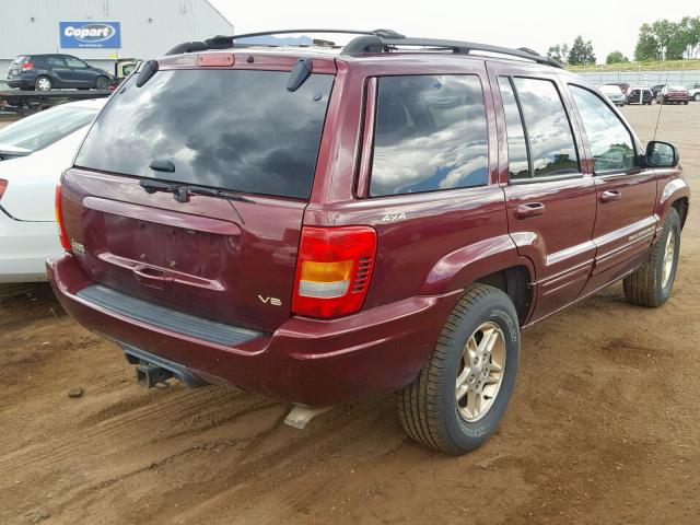 1J4GW68N7XC654139 - 1999 JEEP GRAND CHER MAROON photo 4