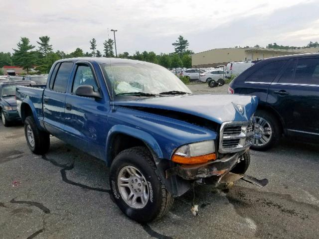 1D7HG38K34S522448 - 2004 DODGE DAKOTA QUA BLUE photo 1