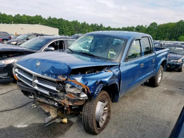 1D7HG38K34S522448 - 2004 DODGE DAKOTA QUA BLUE photo 2