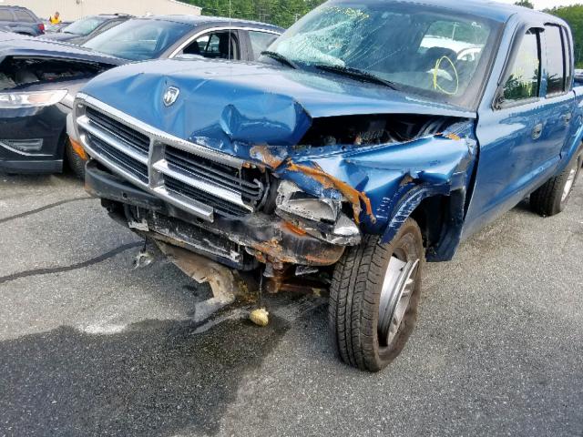 1D7HG38K34S522448 - 2004 DODGE DAKOTA QUA BLUE photo 9