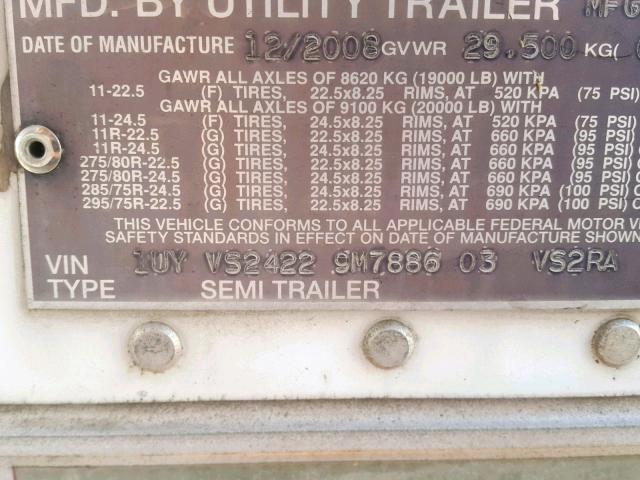 1UYVS24229M788603 - 2009 UTILITY TRAILER Ağ foto 10