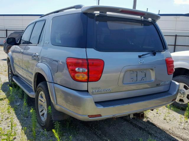 5TDBT48A73S181703 - 2003 TOYOTA SEQUOIA LI SILVER photo 3