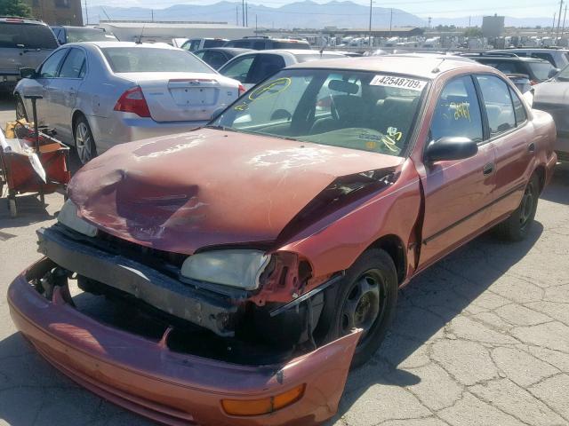 1Y1SK5267VZ418393 - 1997 GEO PRIZM BASE წითელი ფოტო 2