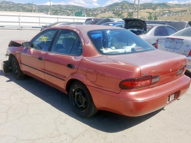 1Y1SK5267VZ418393 - 1997 GEO PRIZM BASE წითელი ფოტო 3